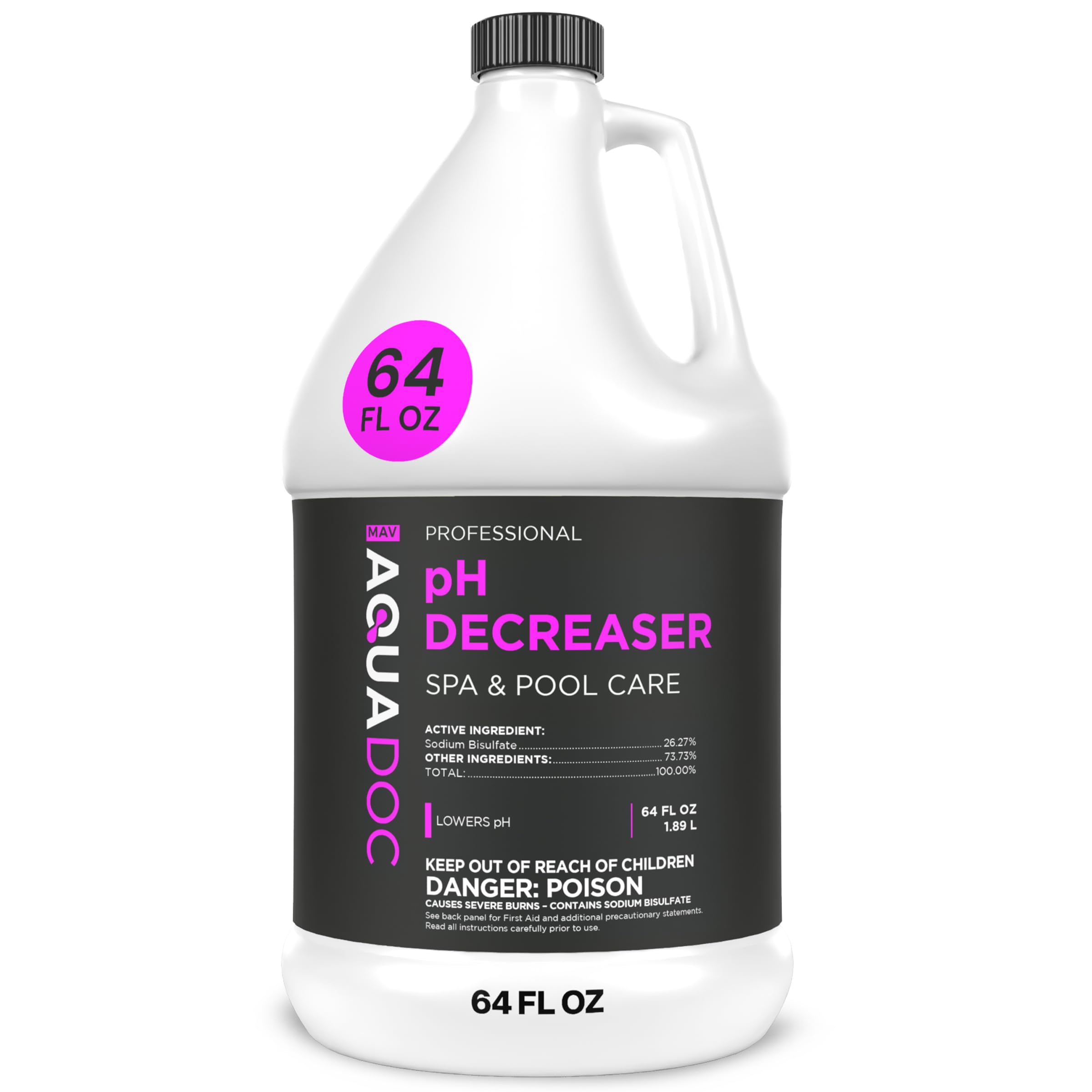 AquaDoc frente del envase 64 oz mostrando la marca y claridad del producto
