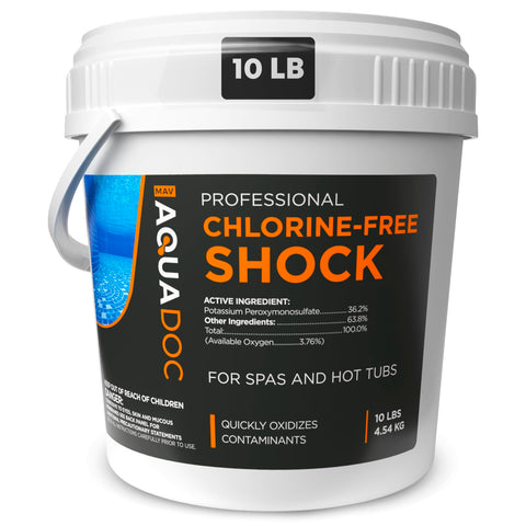 AquaDoc envase frontal 10 lb mostrando producto y durabilidad