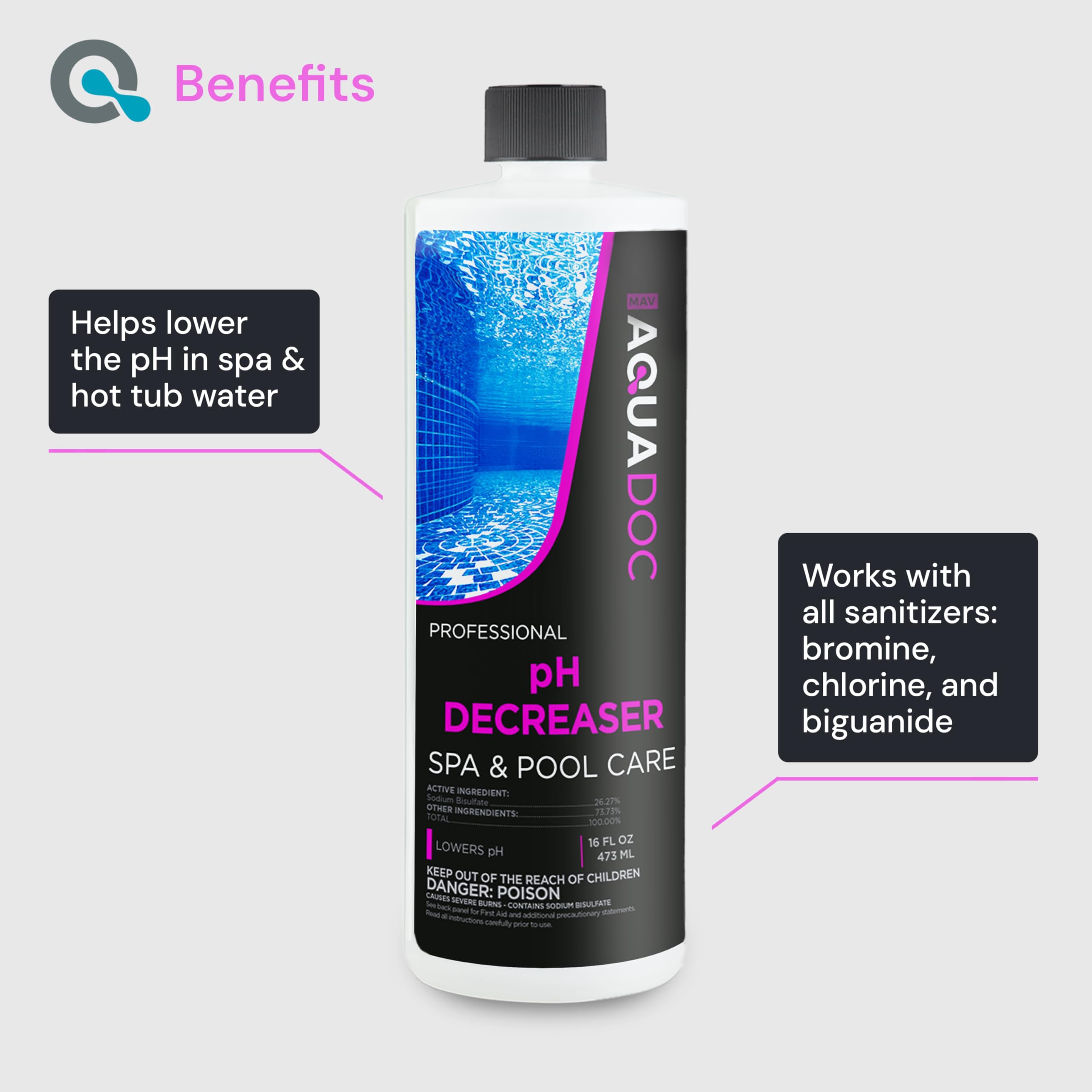 AquaDoc aplicación del producto en spa para equilibrar pH rápidamente