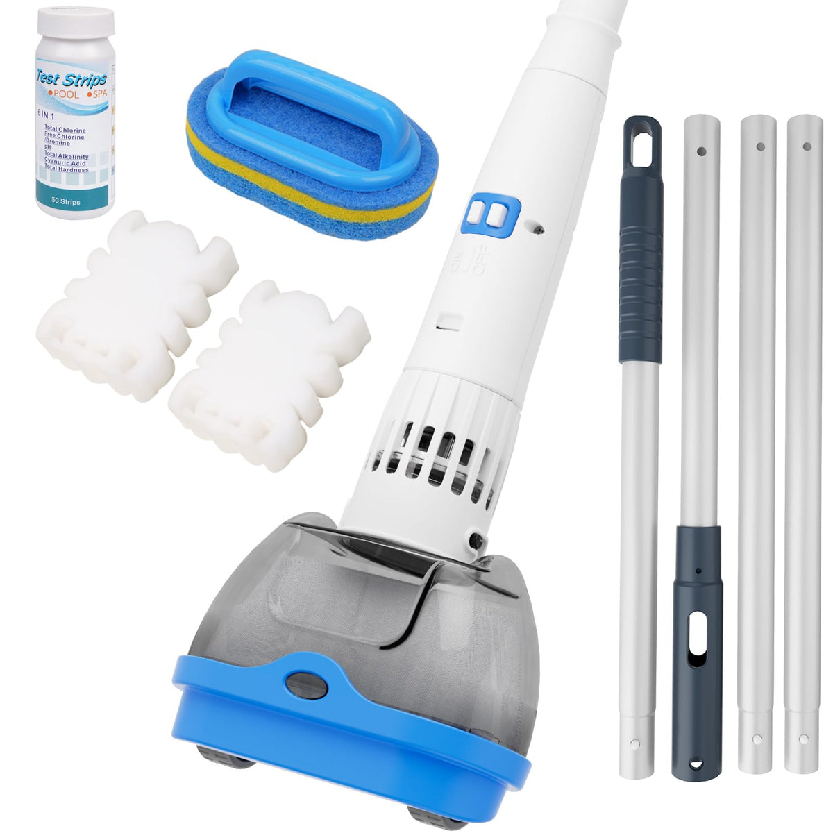 AQUAFYSH vista frontal del aspirador para spa, limpieza rápida