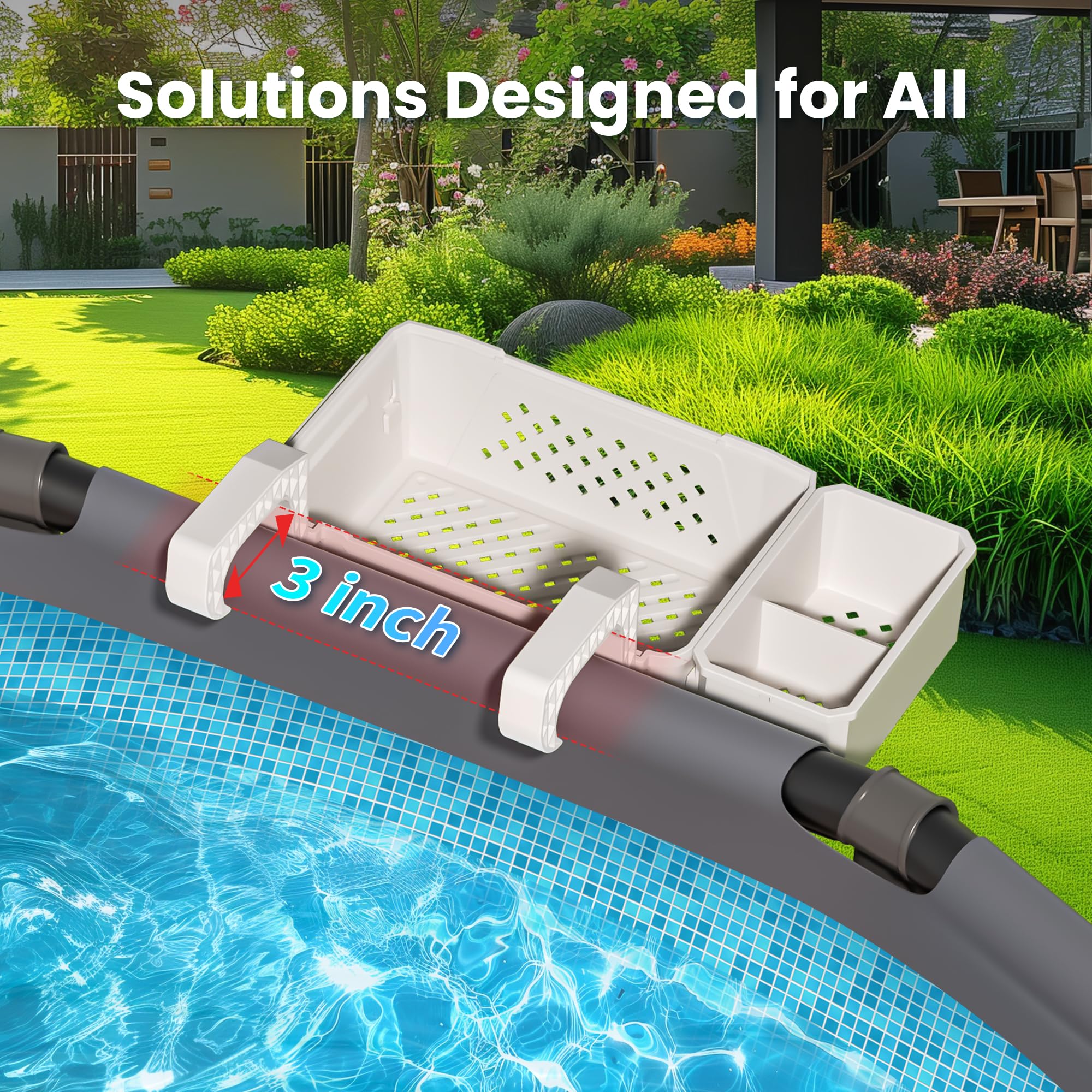 AquaJoyer portavasos con bebida accesible mejora la comodidad junto a la piscina