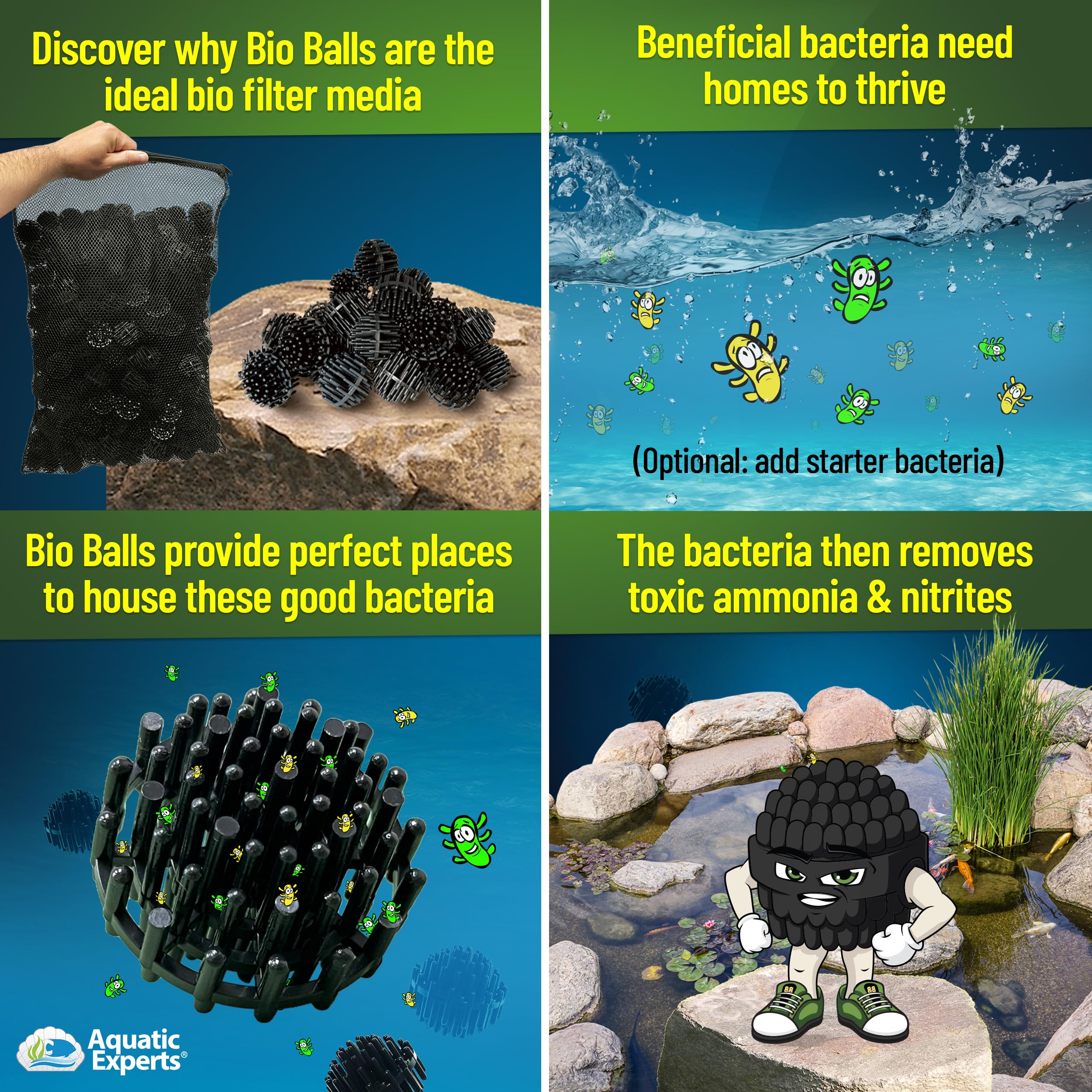 Aquatic Experts bolsa de malla 10x12 para agrupar y manejar las bio balls