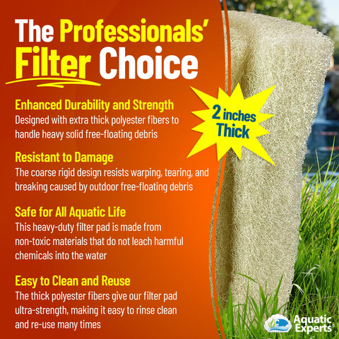 Aquatic Experts pad cortado a medida con tijeras, facilidad para adaptar a cualquier filtro