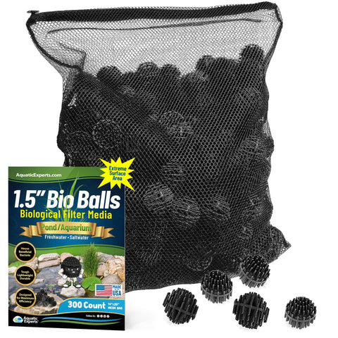 Aquatic Experts paquete frontal muestra 300 bio balls y bolsa, fácil instalación
