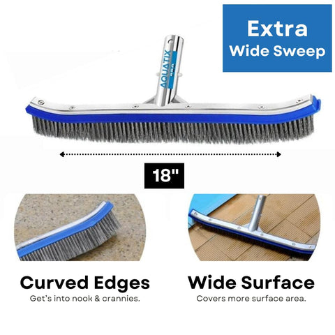Aquatix Pro en uso en pared de piscina, elimina manchas difíciles