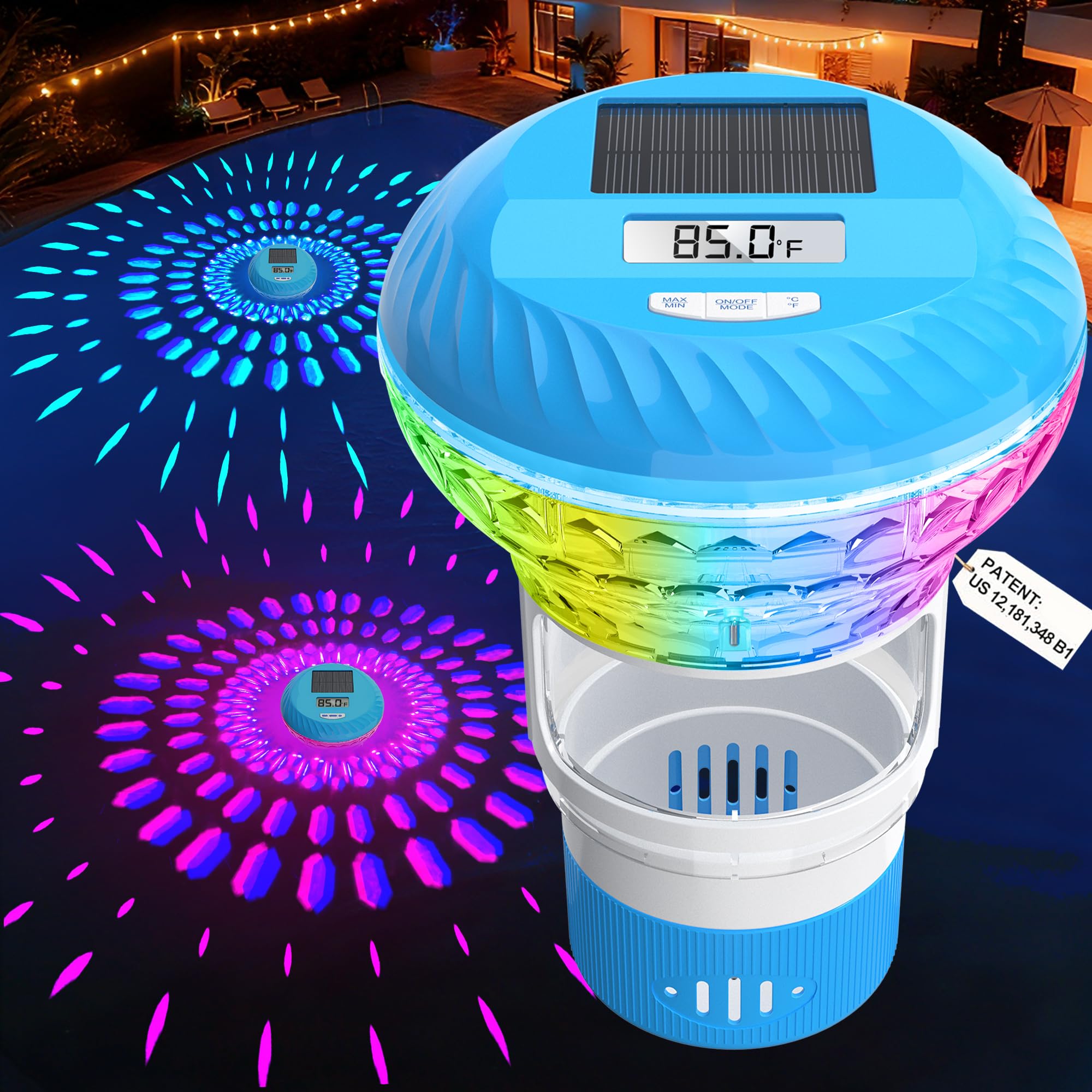AquClor Upgrad frontal mostrando diseño flotante y dosificador de cloro