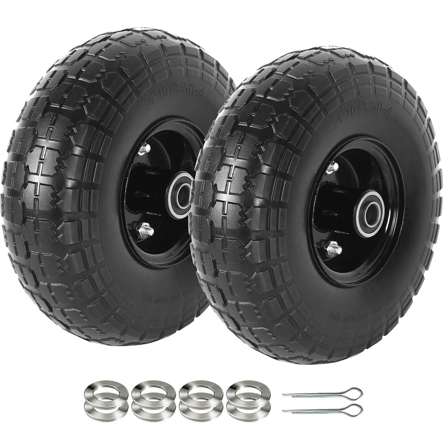 AR-PRO vista frontal del pack de 2 ruedas listos para instalar y evitar pinchazos