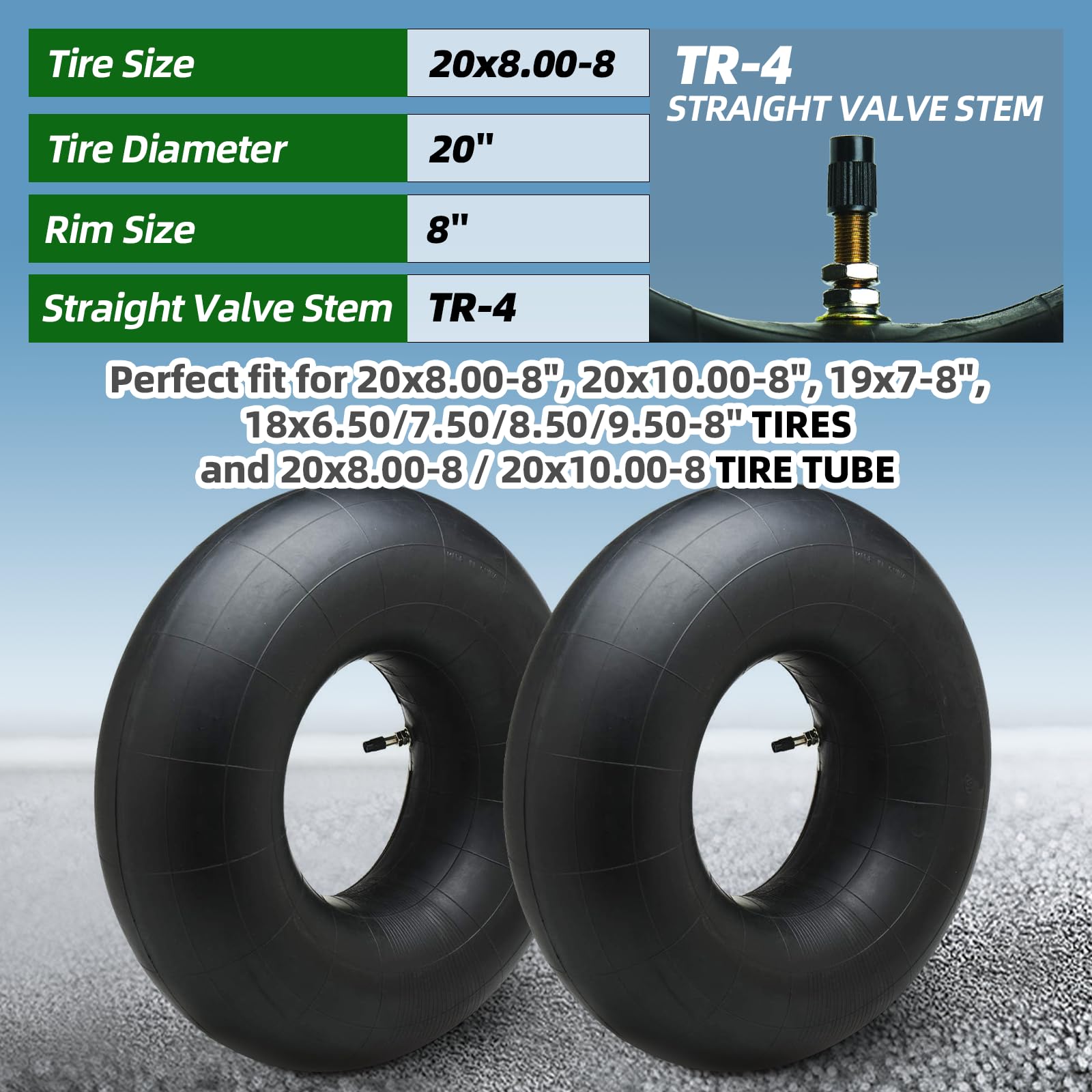 AR-PRO tallo de válvula TR-4 recta visible para fácil inflado