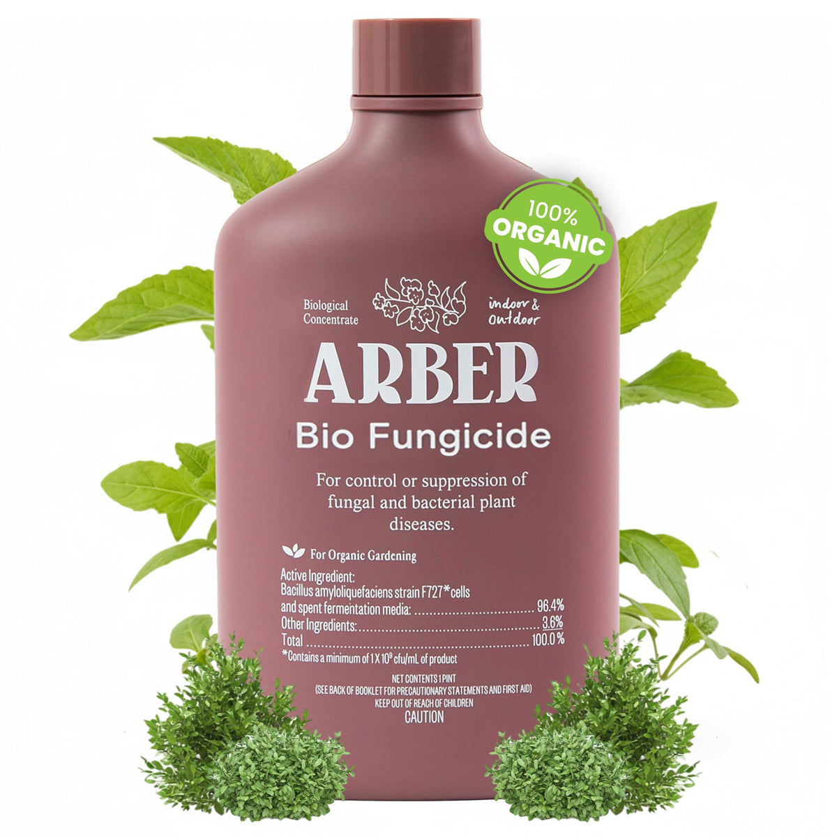 ARBER botella frontal 16 oz mostrando formato concentrado y beneficio de protección