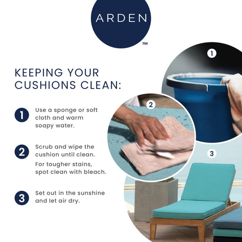 Arden Selections cojín en un patio mostrando estilo y durabilidad