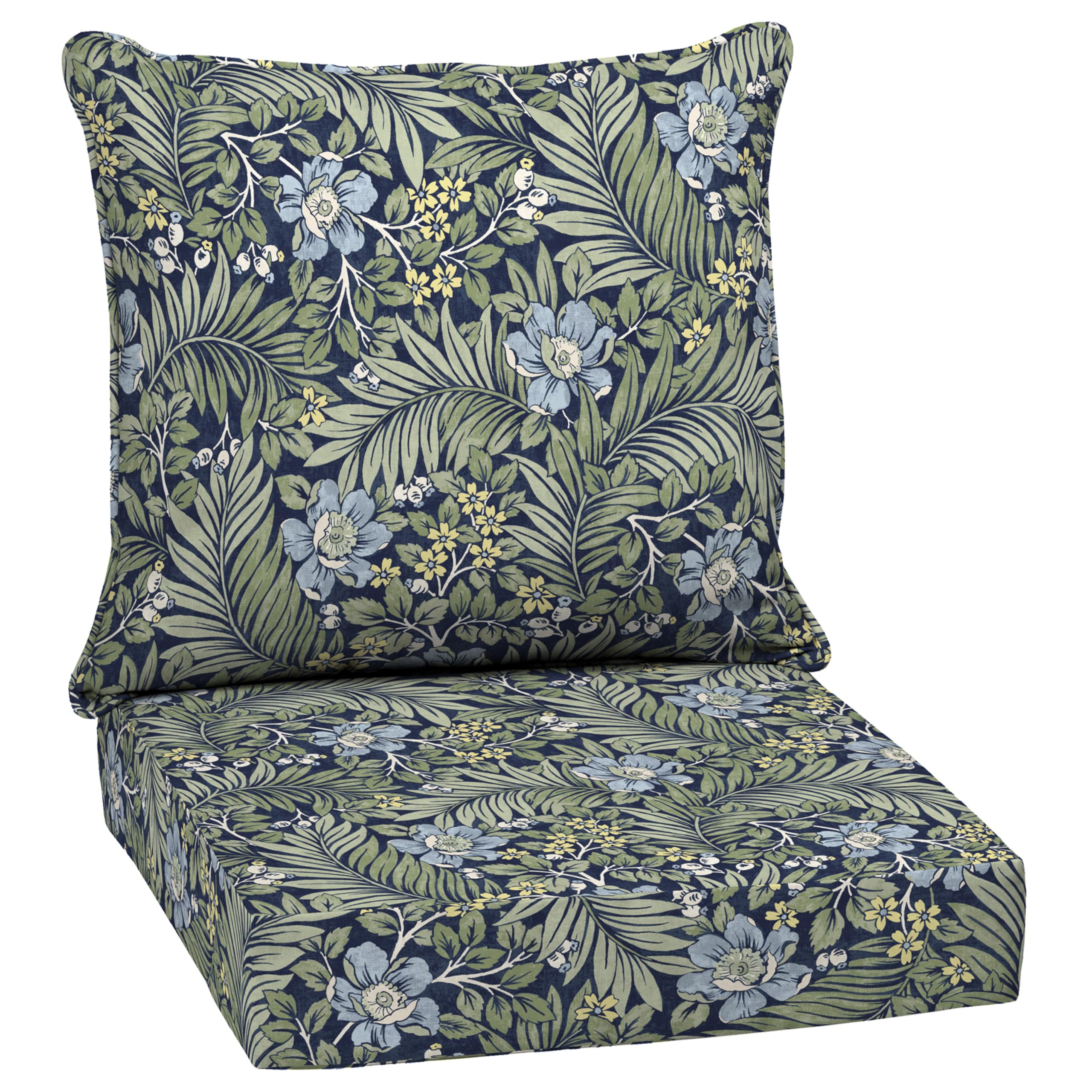Arden Selections cojín frontal 24x24 con estampado Sapphire Morrison Floral, aporta color duradero