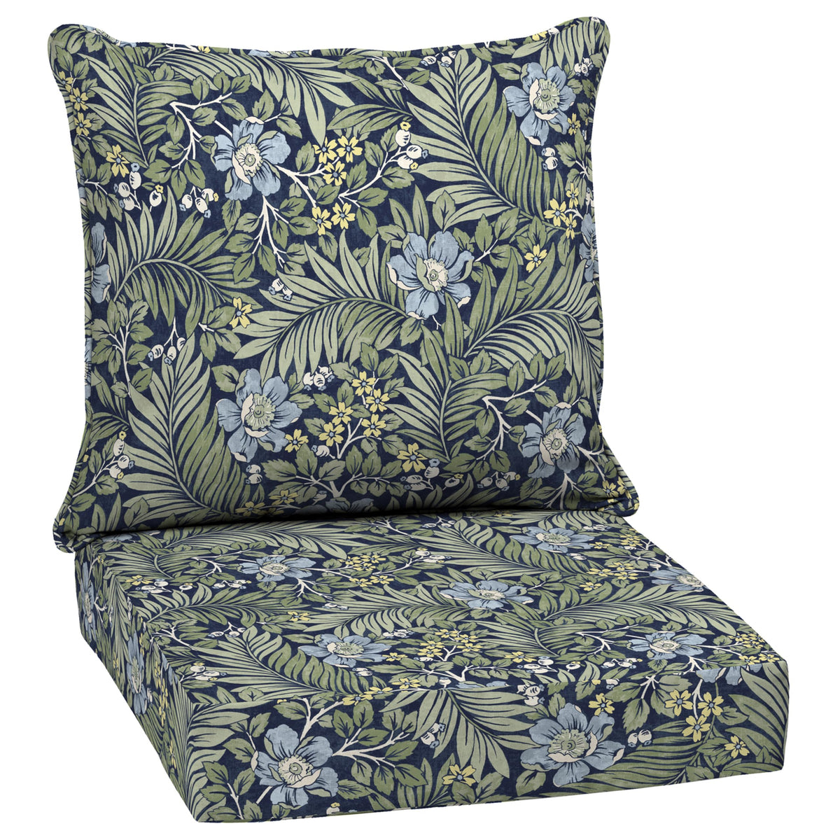 Arden Selections cojín frontal 24x24 con estampado Sapphire Morrison Floral, aporta color duradero