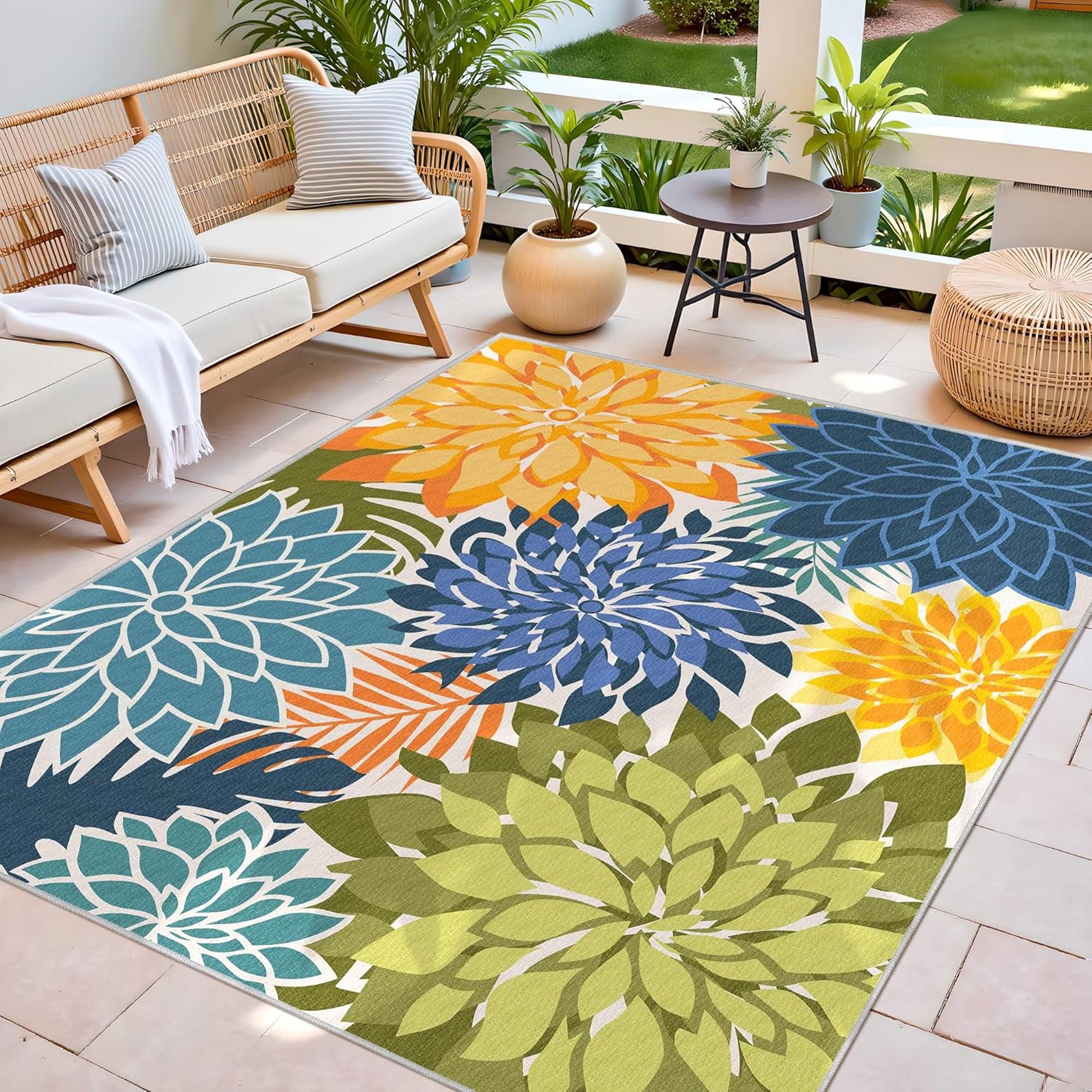 Arenarug alfombra 4x6 junto a objetos para comparar tamaño y proporción útil