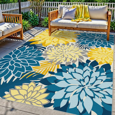 Arenarug alfombra frontal 4x6 mostrando patrón floral y estilo
