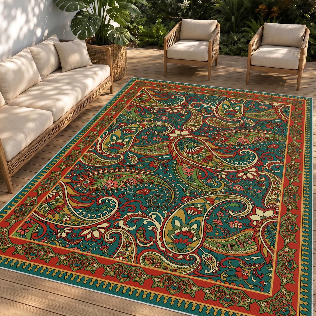 Arenarug alfombra frontal 4x6 terracota, aspecto elegante y resistente