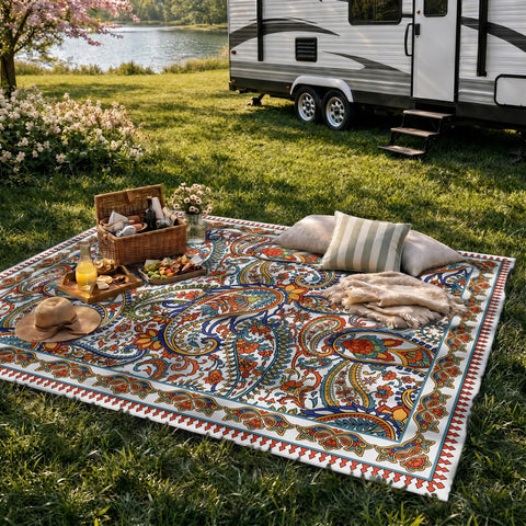 Arenarug en ambiente de patio realzando decoración y confort
