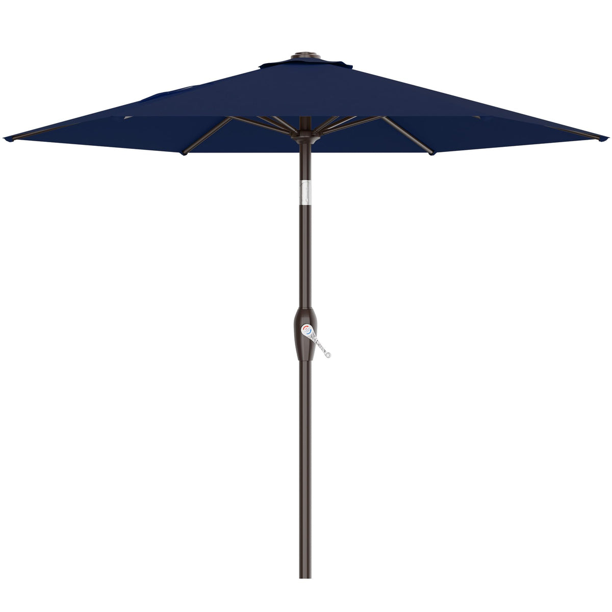 AreShark vista frontal de la sombrilla azul marino mostrando amplia sombra