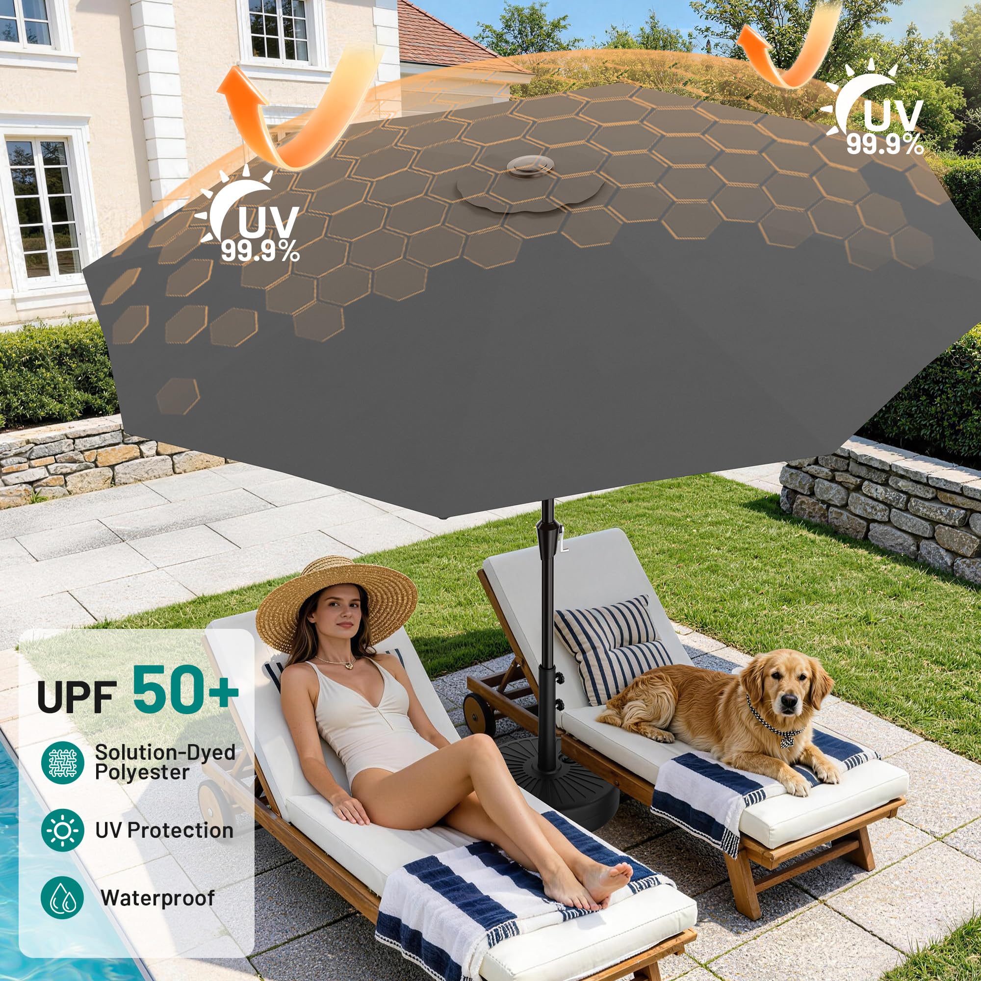 AreShark botón de inclinación para ajustar sombra según el sol