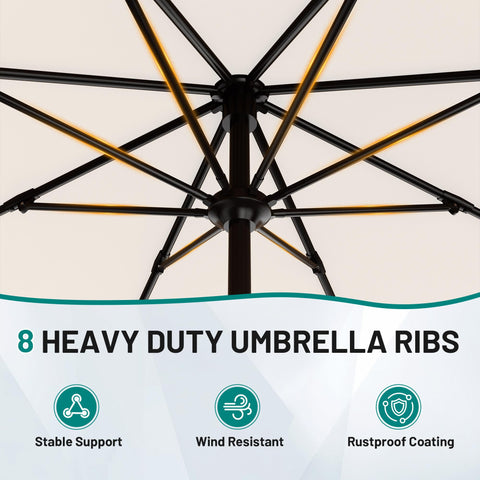 AreShark detalle de la tela crema resistente al agua y protección UV visible