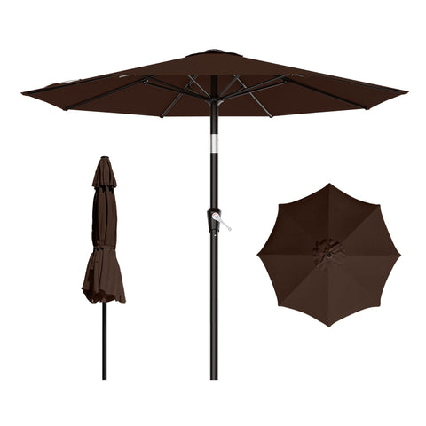 AreShark vista frontal de la sombrilla 9 FT mostrando gran cobertura y protección