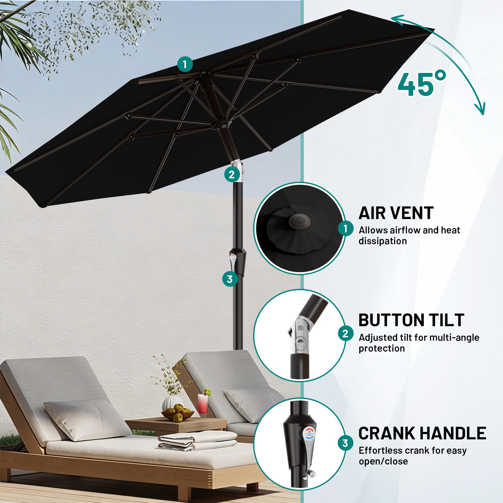 AreShark cubriendo mesa con 4 sillas ideal para reuniones al aire libre