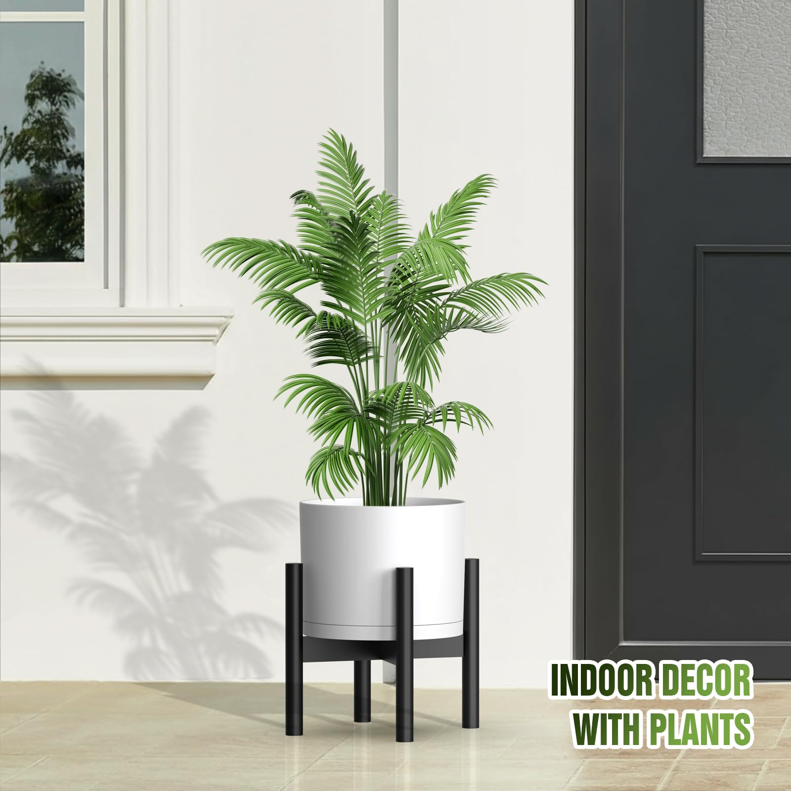 Areutxbis maceta en uso con planta grande, soporte estable para crecimiento
