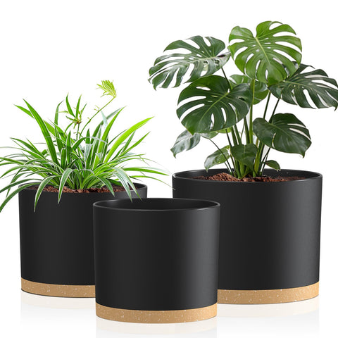 Areutxbis conjunto frontal de 3 macetas muestra estilo y capacidad para plantas