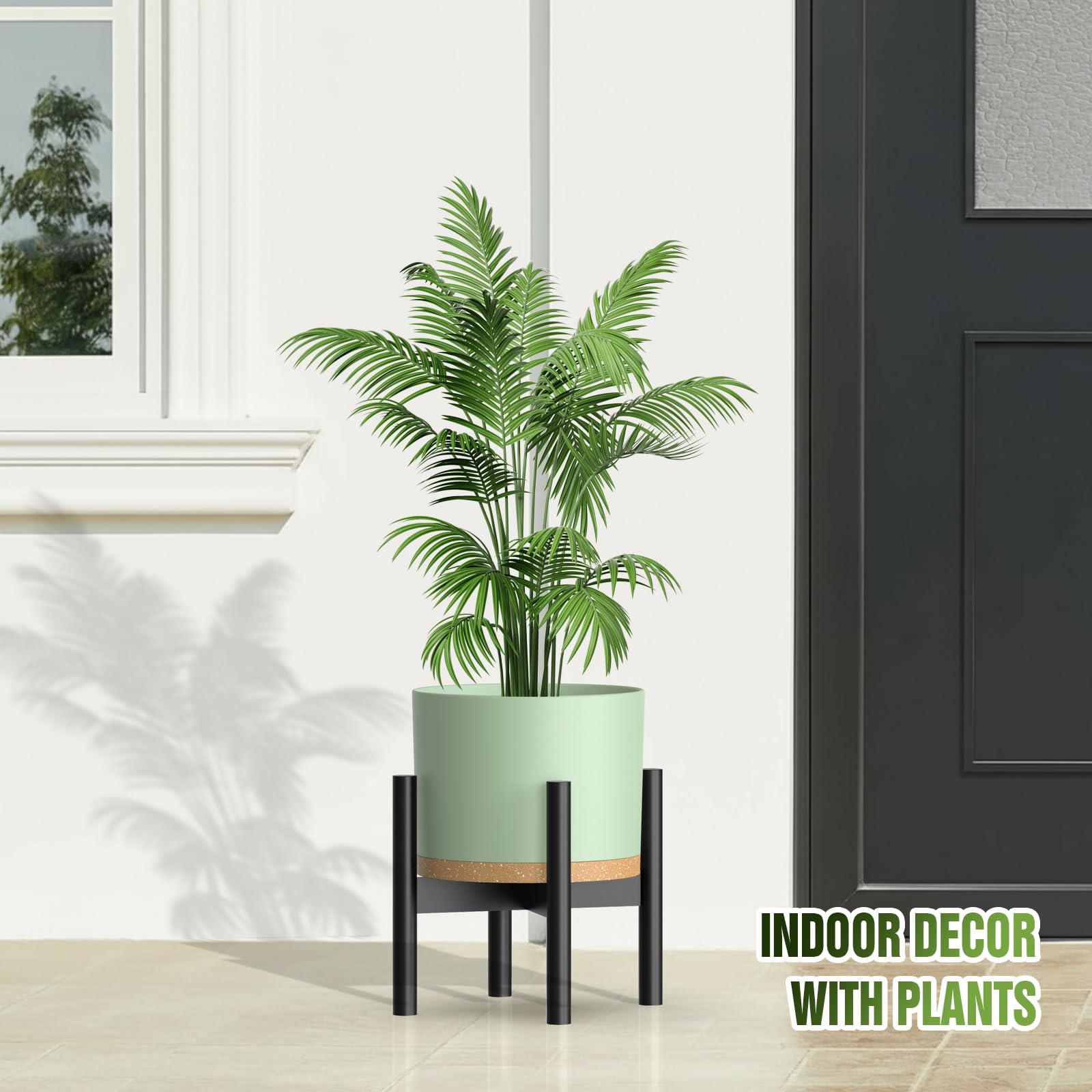 Areutxbis maceta con monstera en salón mostrando integración decorativa y soporte