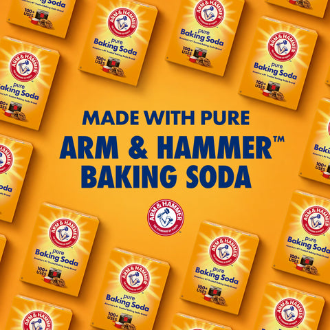 Arm & Hammer tableta al lado de una moneda escala y tamaño práctico
