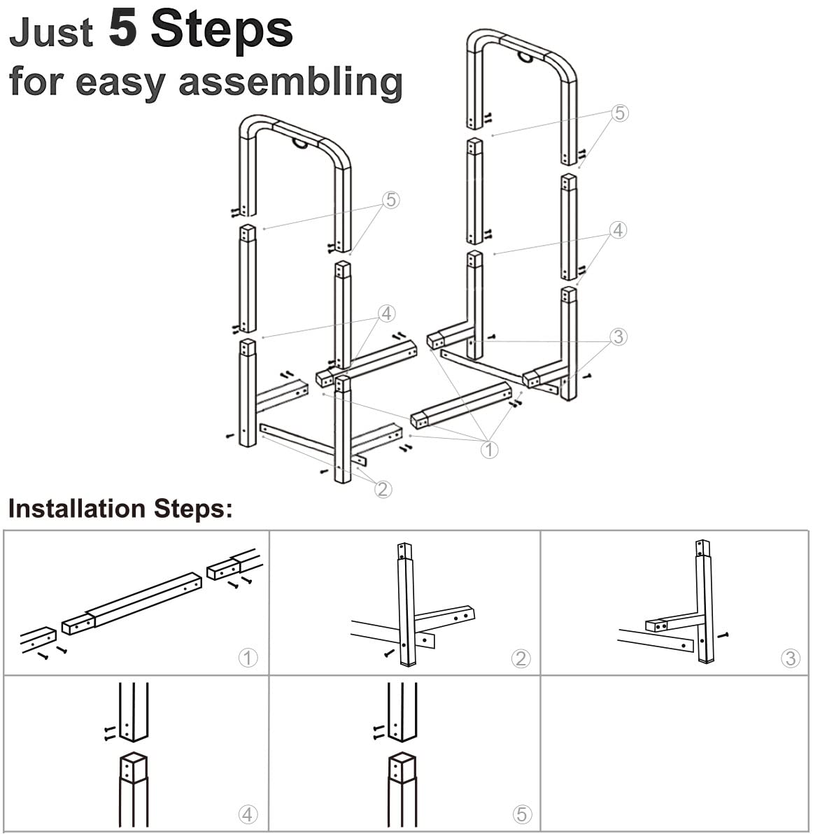 Artibear leña elevada 4 pulgadas mejora ventilación y secado