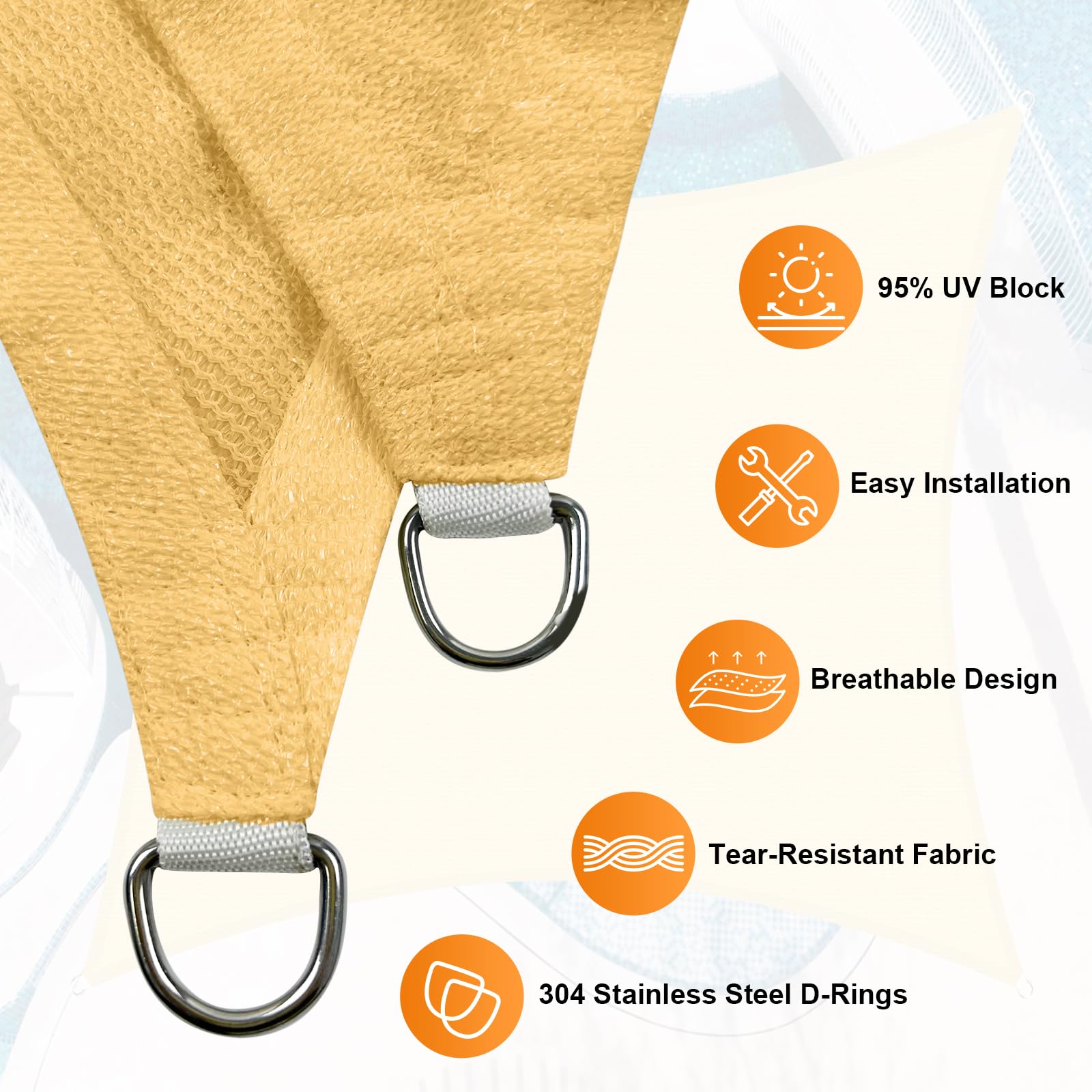 Artpuch anillas D de acero inoxidable para fijación fuerte y segura