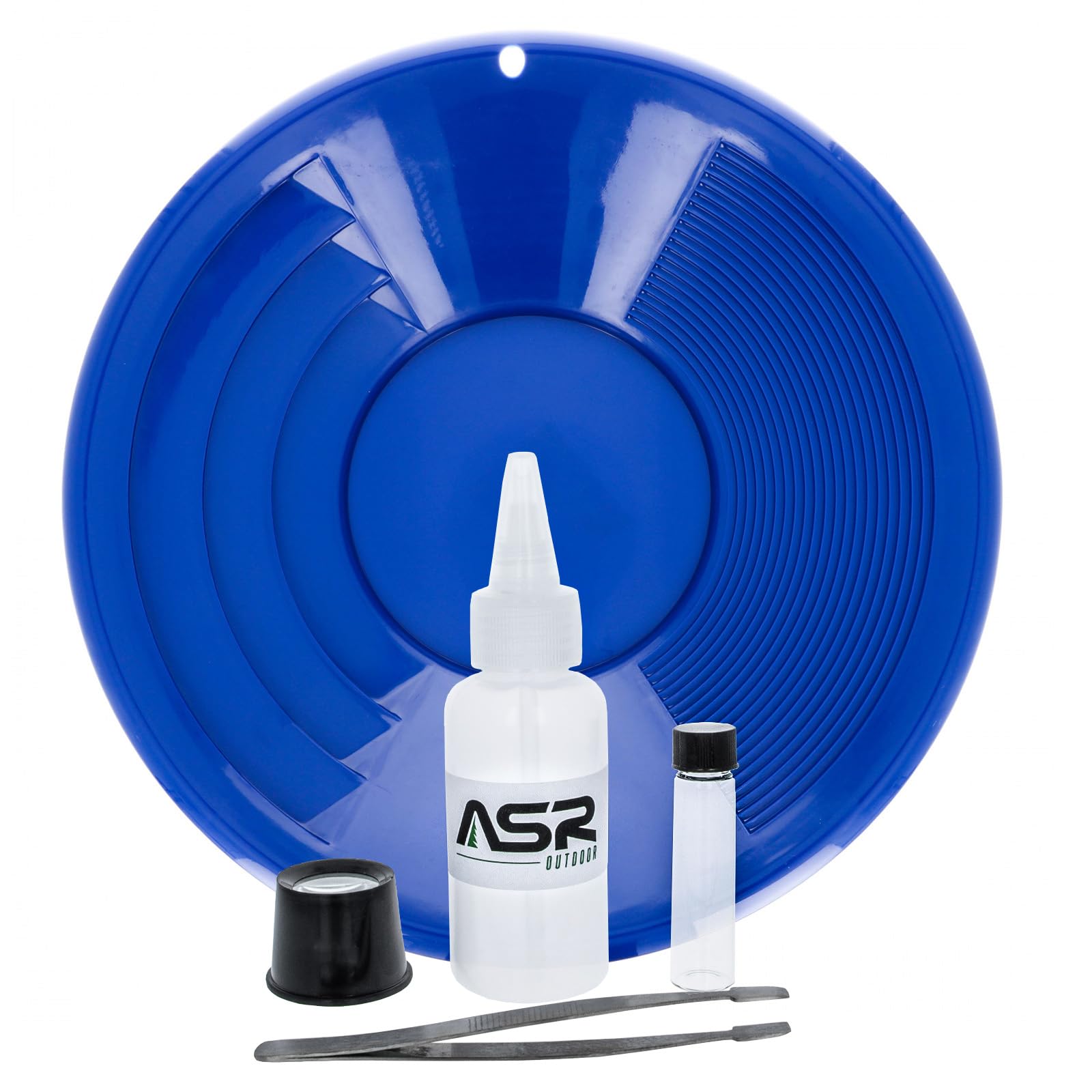 ASR Outdoor kit completo en uso junto al río demostrando facilidad de prospección