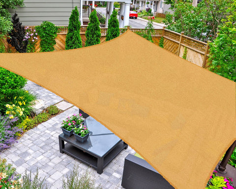 AsterOutdoor vista frontal de la vela 6'x10' para sombra efectiva