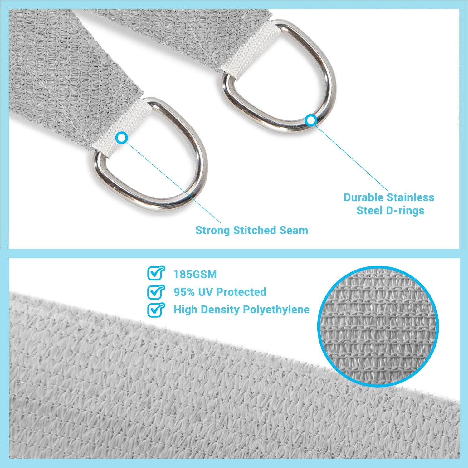 AsterOutdoor textura del tejido HDPE que asegura ventilación y protección