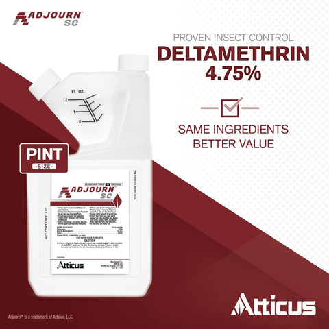 Atticus etiqueta con información de deltametrina 4.75% y uso versátil