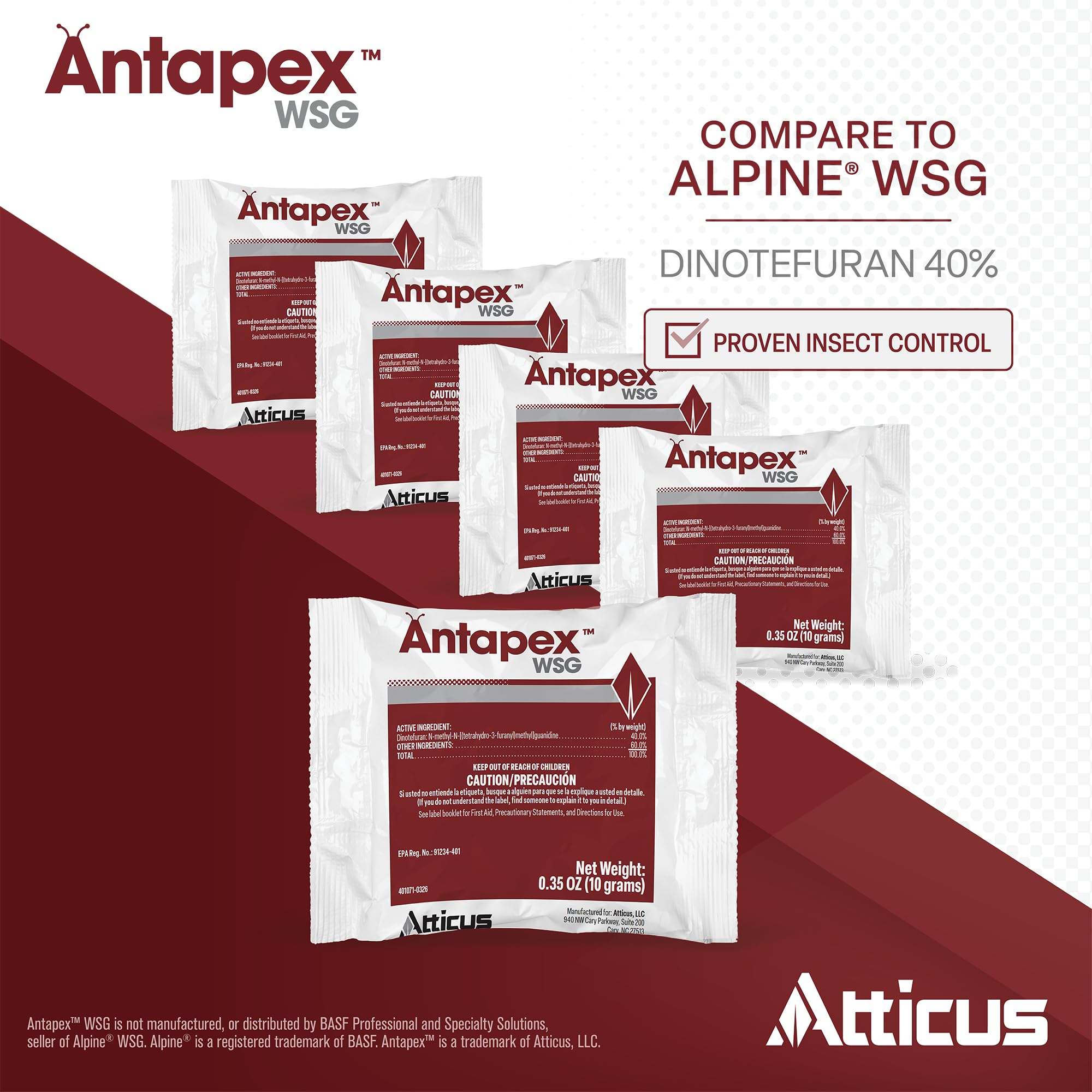Atticus Antapex WSG sobre premedido de 10 g en mano para mezcla sin herramientas