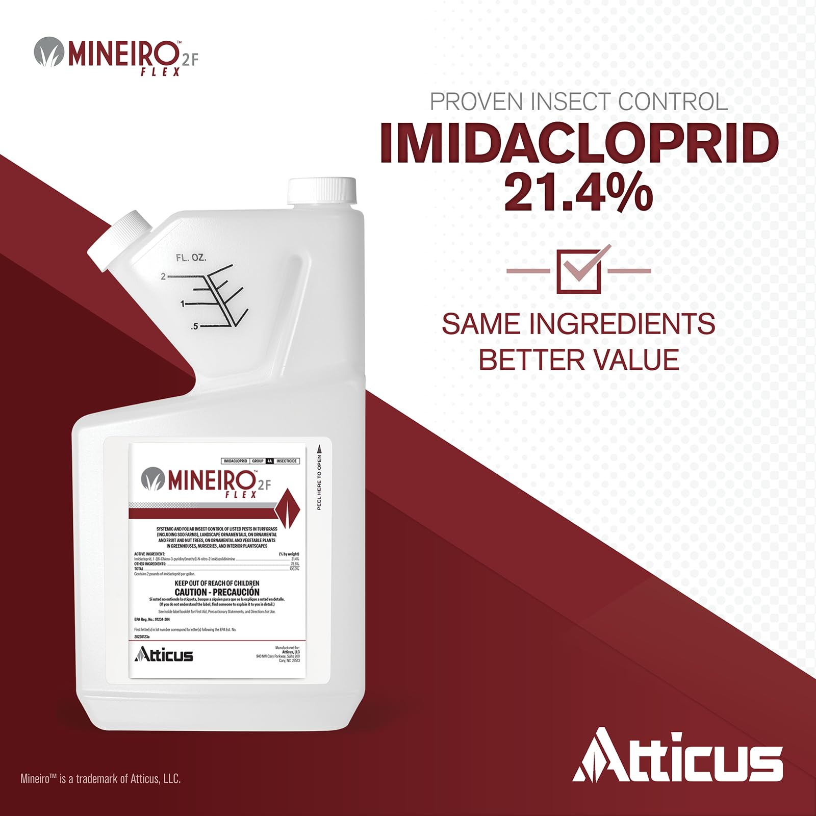 Atticus Mineiro 2F Flex etiqueta con instrucciones claras para uso seguro y eficaz