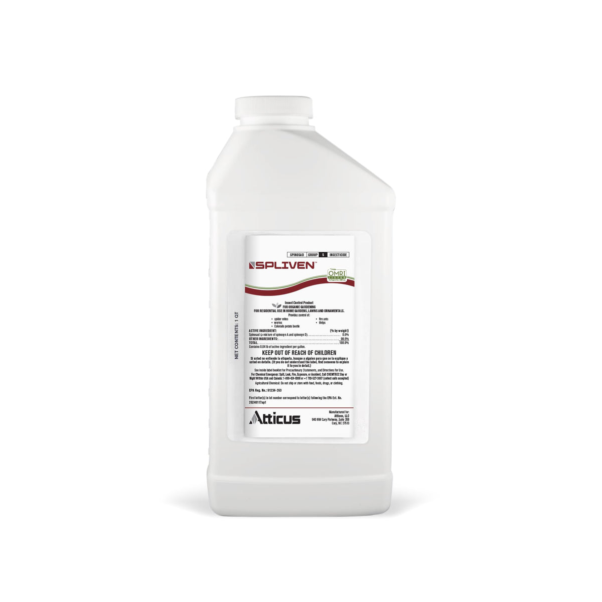 Atticus Spliven envase frontal 32oz mostrando diseño y tamaño