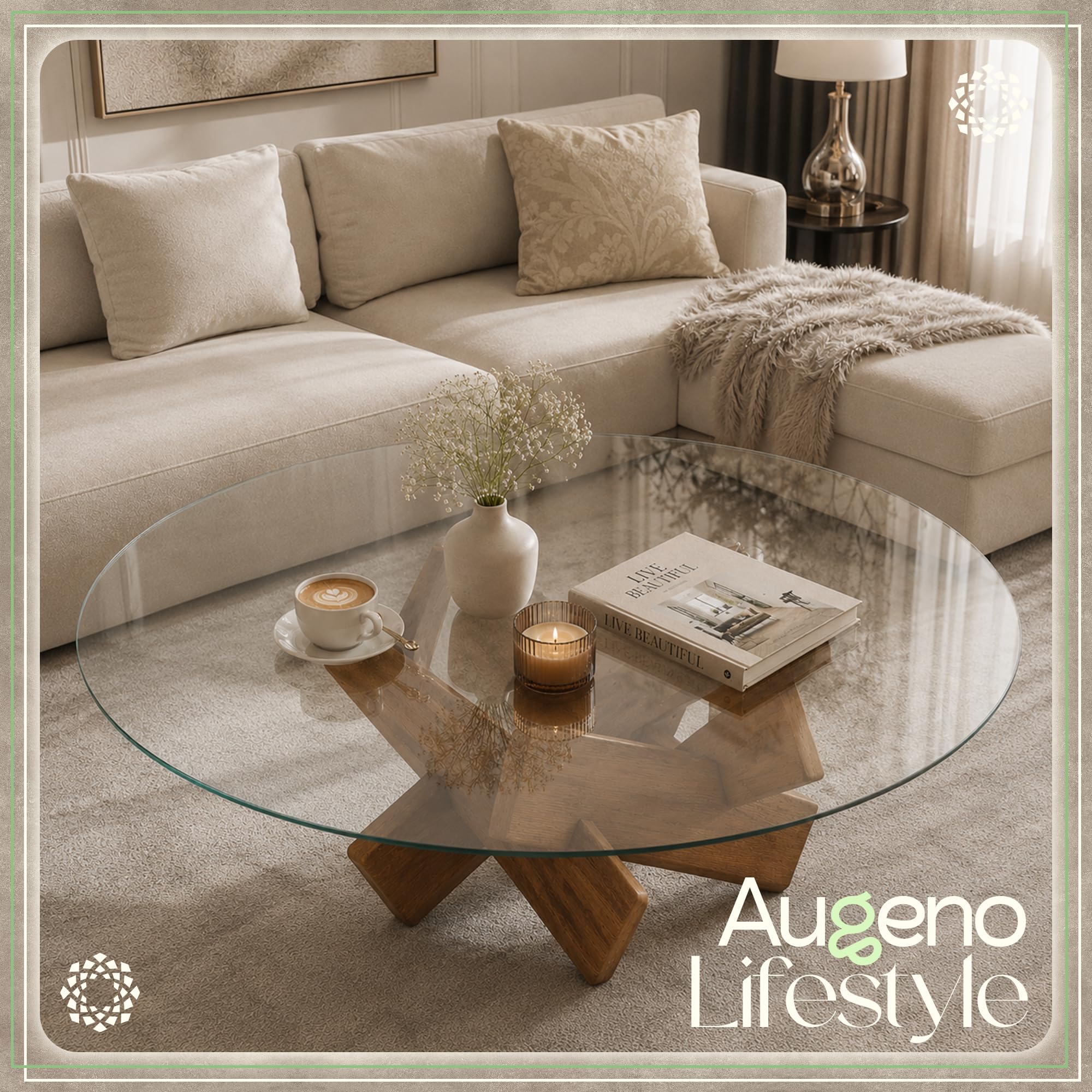 Augeno tapa en mesa de patio cubierta, durabilidad y limpieza fácil