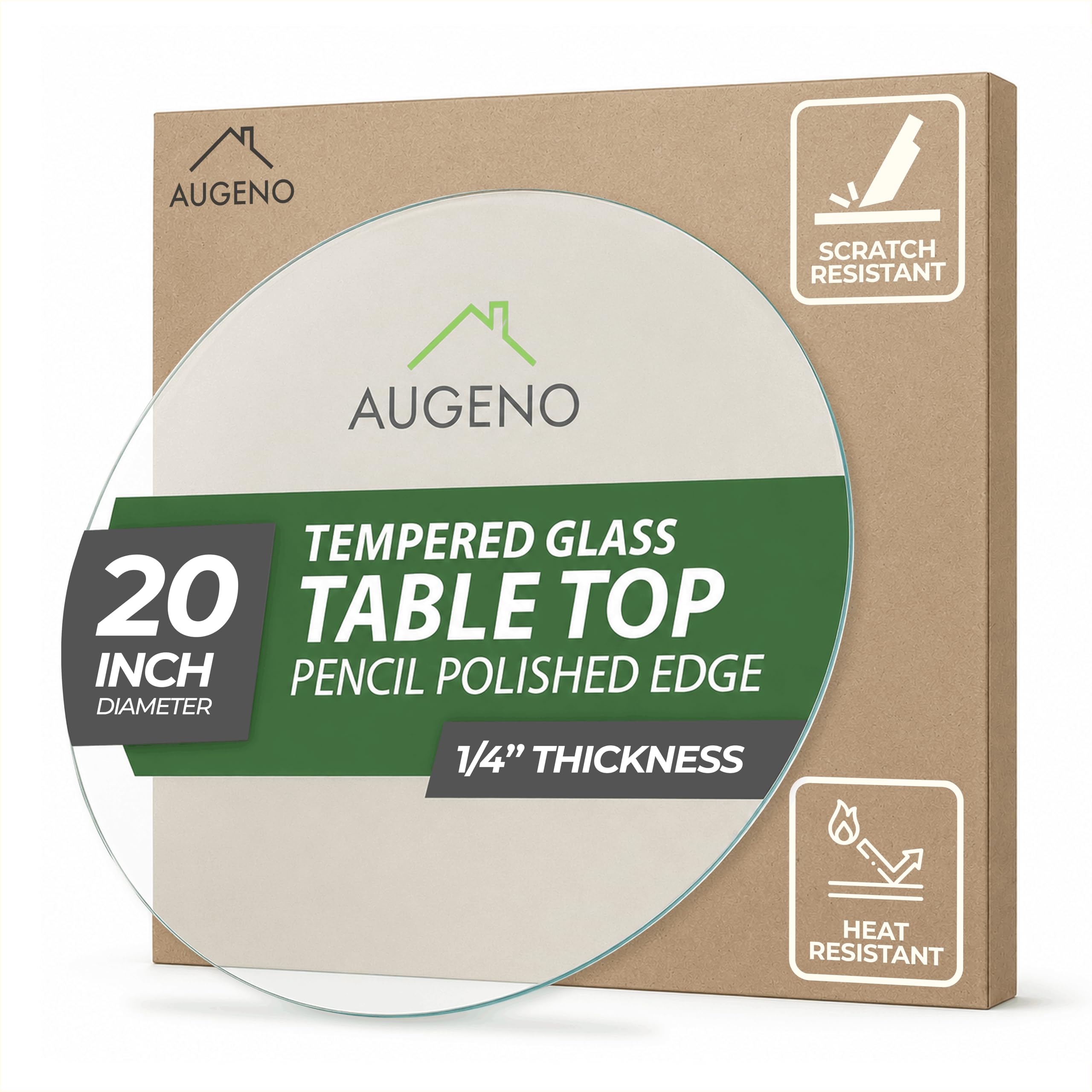 Augeno tapa redonda frontal mostrando transparencia y acabado elegante