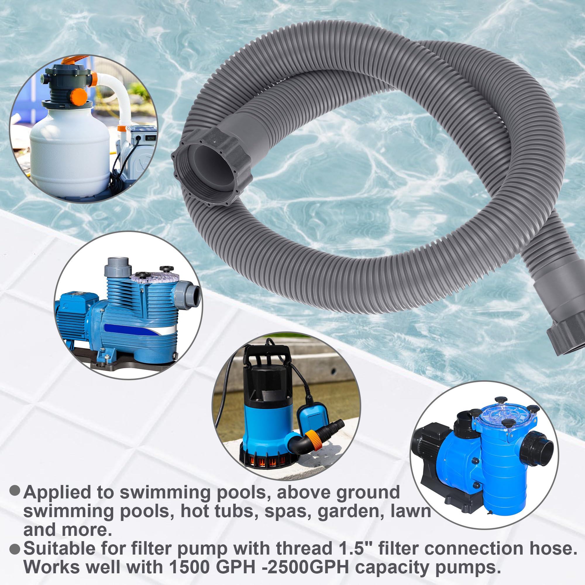 Augisteen manguera instalada en piscina elevando la comodidad de uso