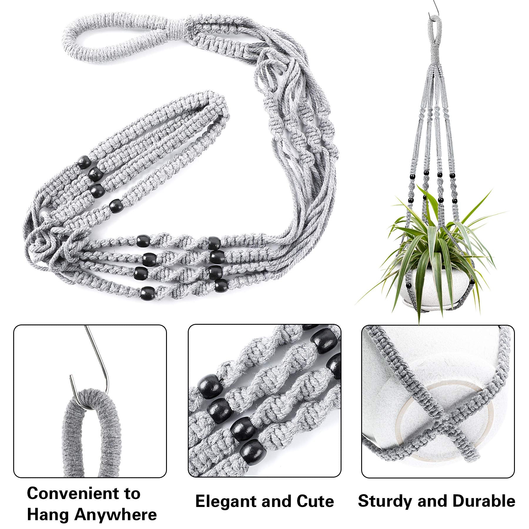Augshy detalle de nudos macramé que asegura la maceta