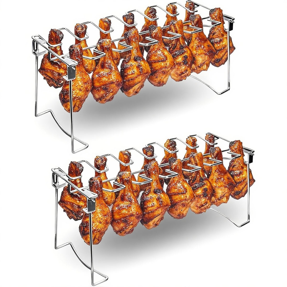 auisea parrilla frontal pack 2 piezas mostrando capacidad y orden