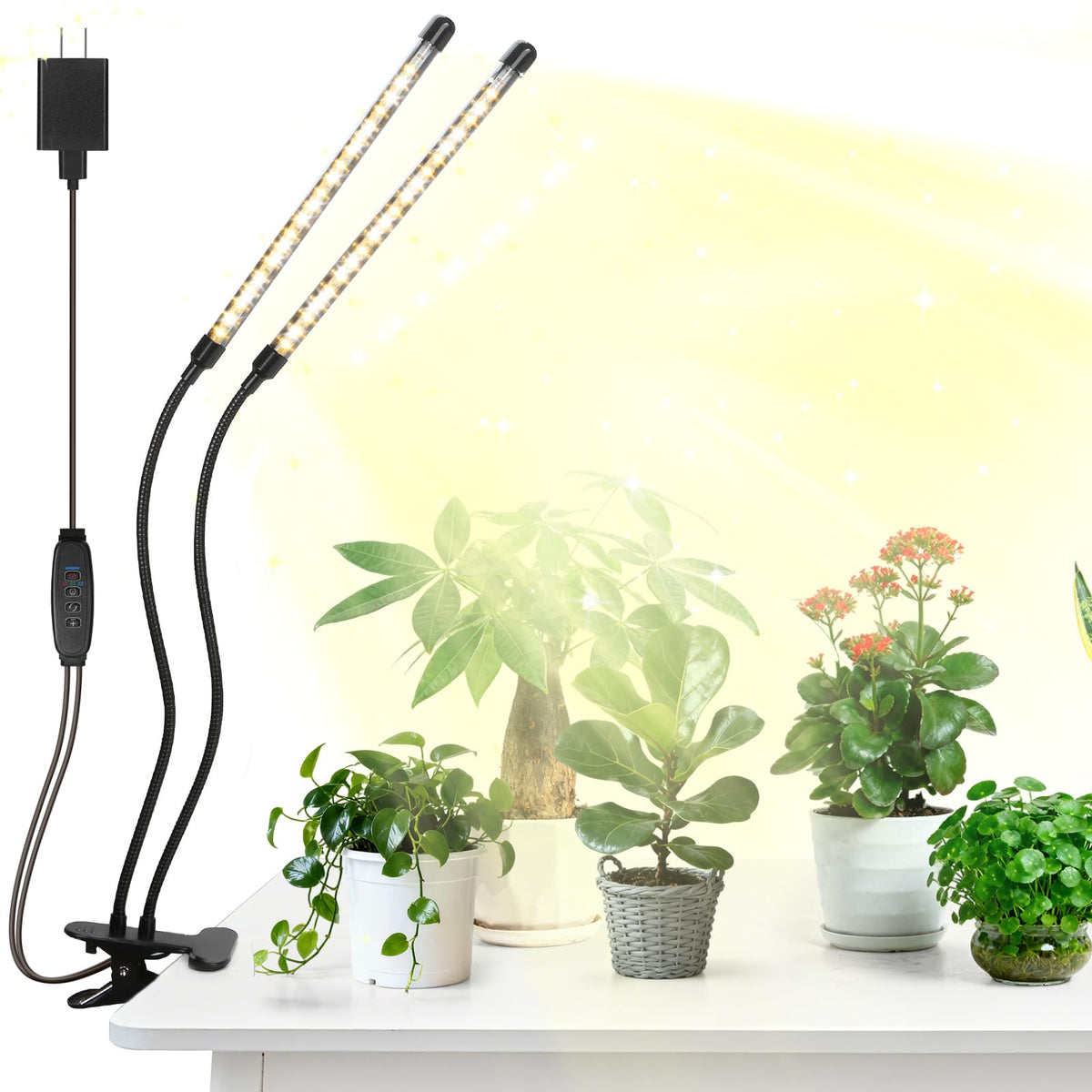 AURAZIGLI luz frontal mostrando doble cabezal y pinza, aporta iluminación uniforme