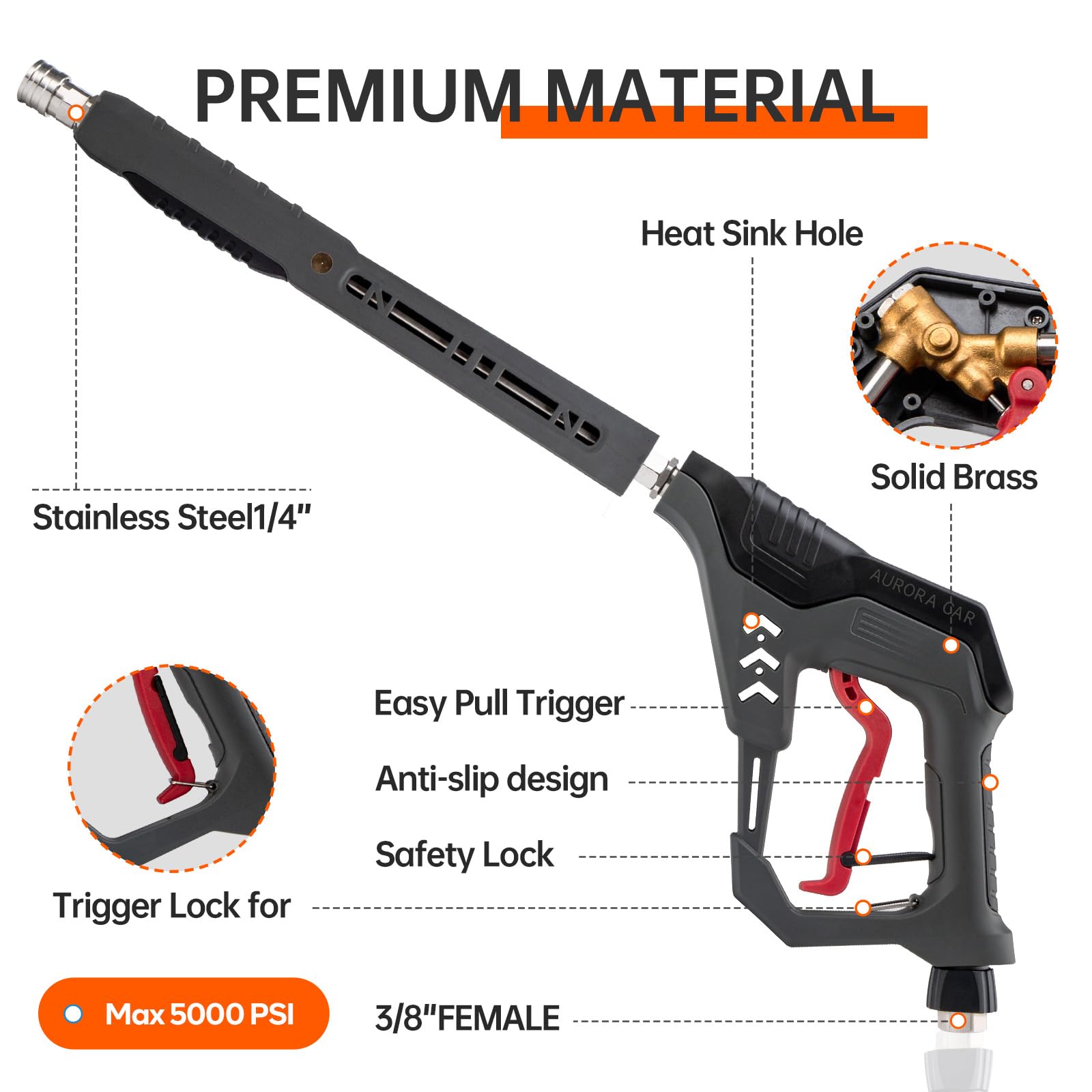 AURORA CAR conexiones 3/8" y M22 para compatibilidad universal