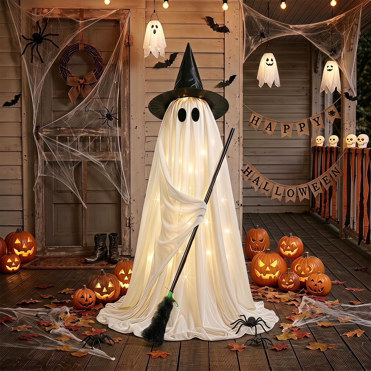 AURORAKI fantasma iluminado frontal mostrando presencia decorativa