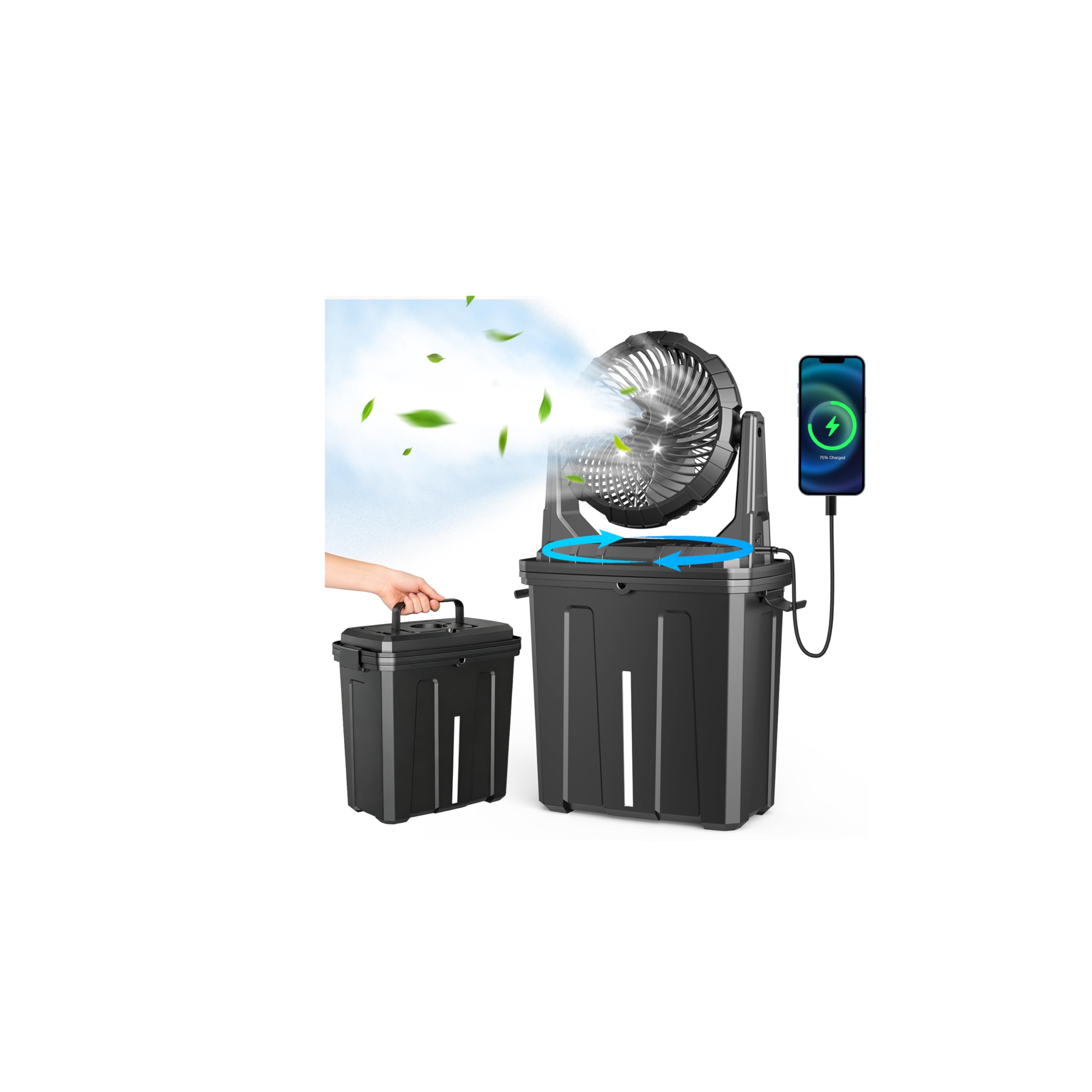 Ausic 2026 frontal con luz LED mostrando portabilidad y enfriamiento