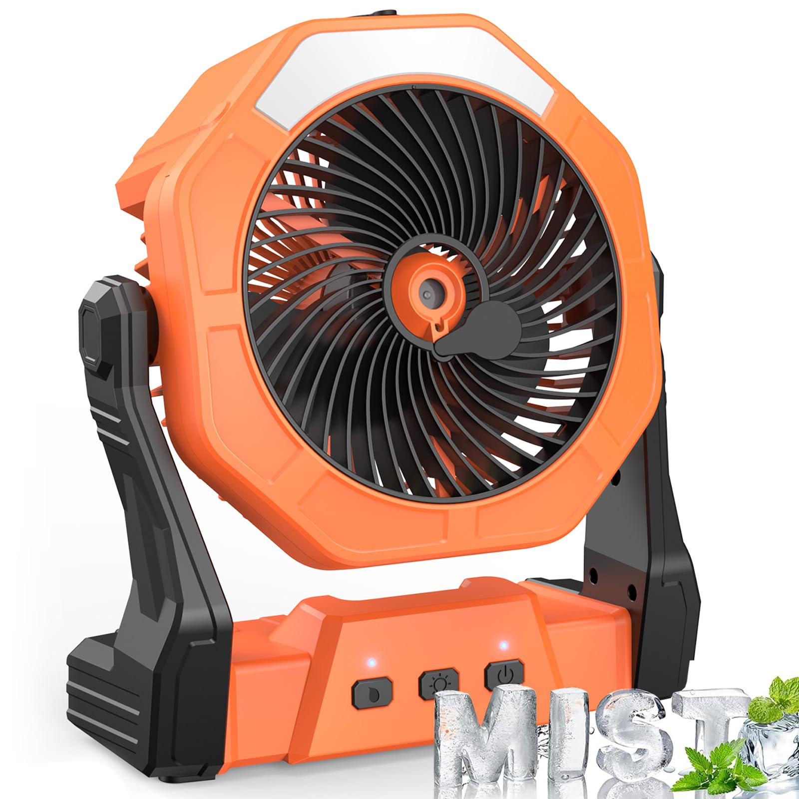 Ausic vista frontal del ventilador mostrando diseño compacto y funcionalidad