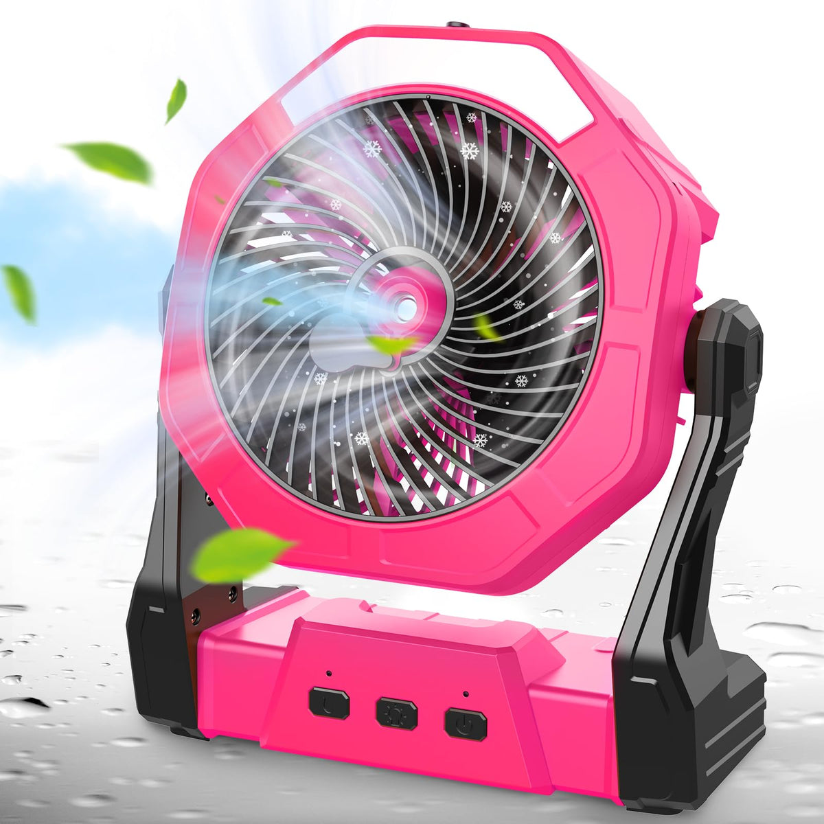 Ausic vista frontal del ventilador portátil con diseño compacto y beneficiando movilidad