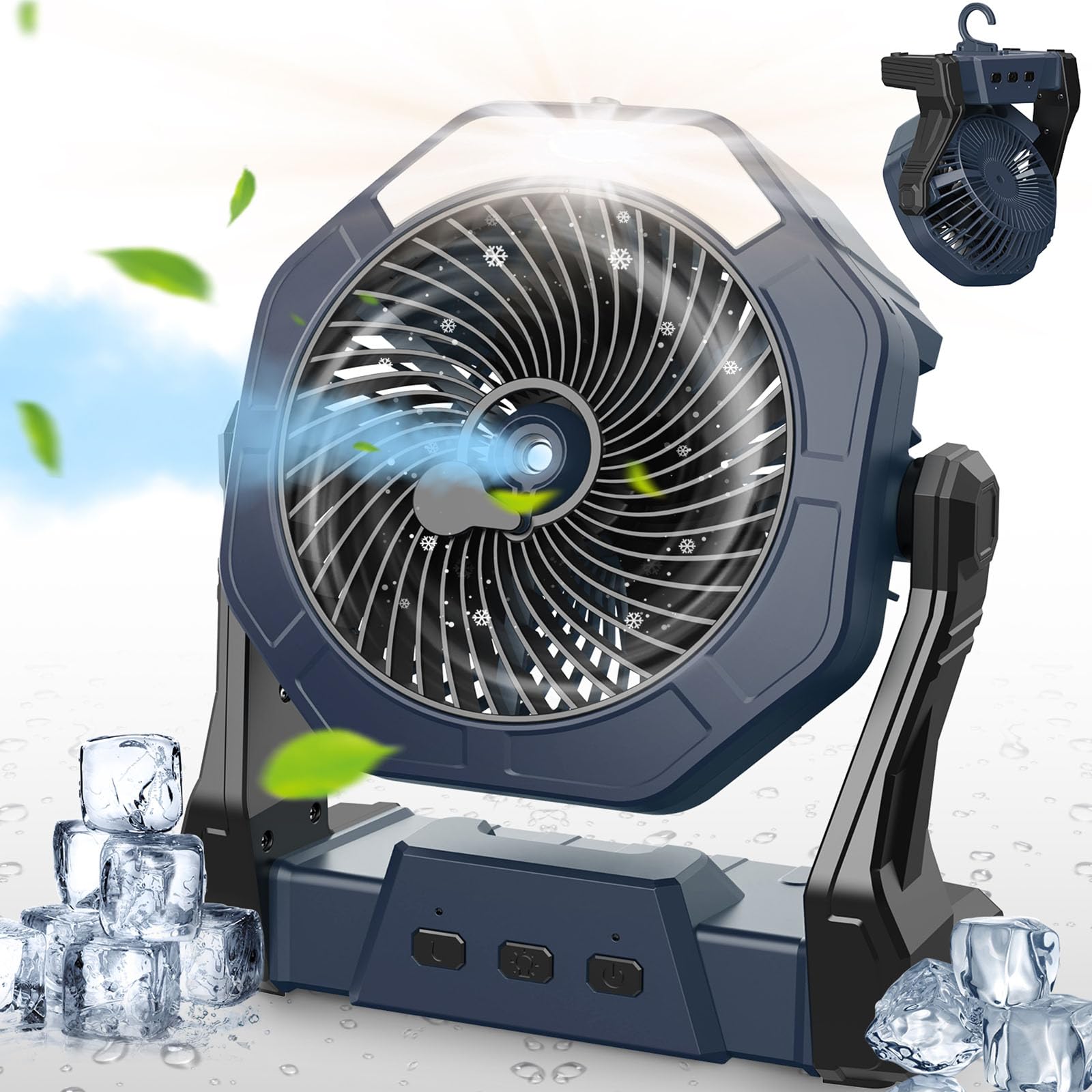 Ausic vista frontal del ventilador nebulizador mostrando diseño compacto y controles